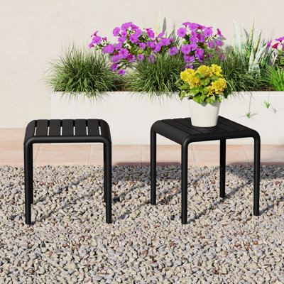 Delron Plastic Square Patio Side Table