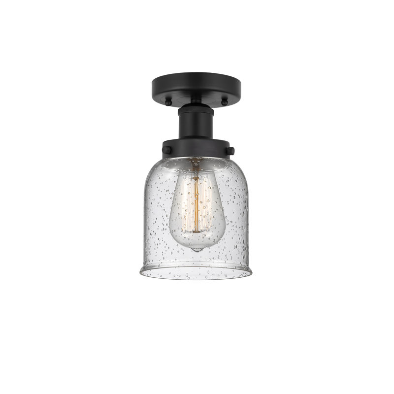 Cordaville Glass Semi Flush Mount, Matte Black, Mercury