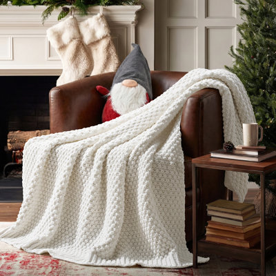 Chunky Chenille Knit Throw Blanket
