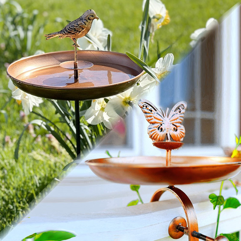 Bain d'eau et d'oiseaux Water Oasis - Comprend un piquet de sol et un support de terrasse