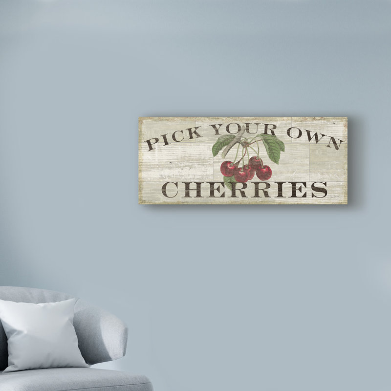 « farm freshed cerises », reproduction d’impression sur toile tendue, H 8 po x l 19 po x P 2 po