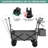 Extra Large Collapsible Wagon W/removable Canopy, 250lbs Foldable Garden Cart W/rear Storage, Big Wheel&adjustable Handles-100706636