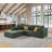 Full Compressed Corduroy Upholstered Sectional With Moveable Ottoman - No Assembly Needed-1162193199