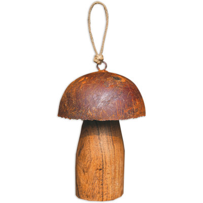 Ornement champignon rustique 3,5 po - ensemble de 2