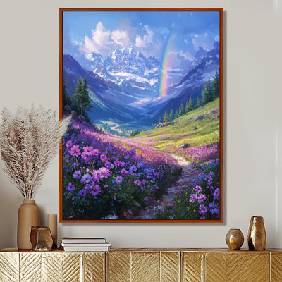 Rainbow in the Alpine Meadows II - Rainbow, reproduction d'art sur toile encadrée