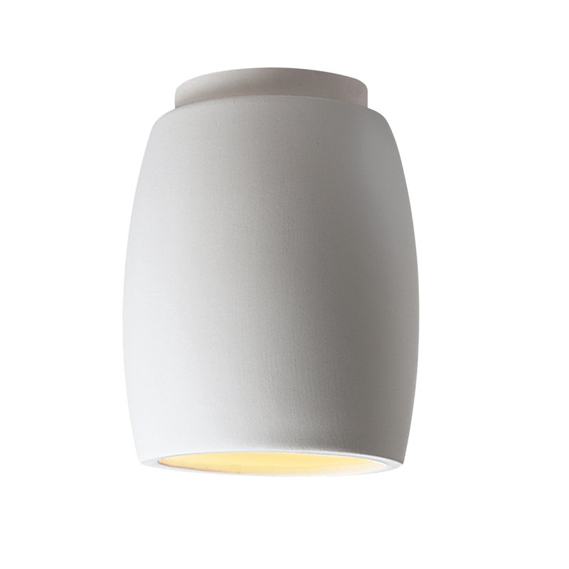 Ceramic Flush Mount, Bisque, Incandescent (Not Included)