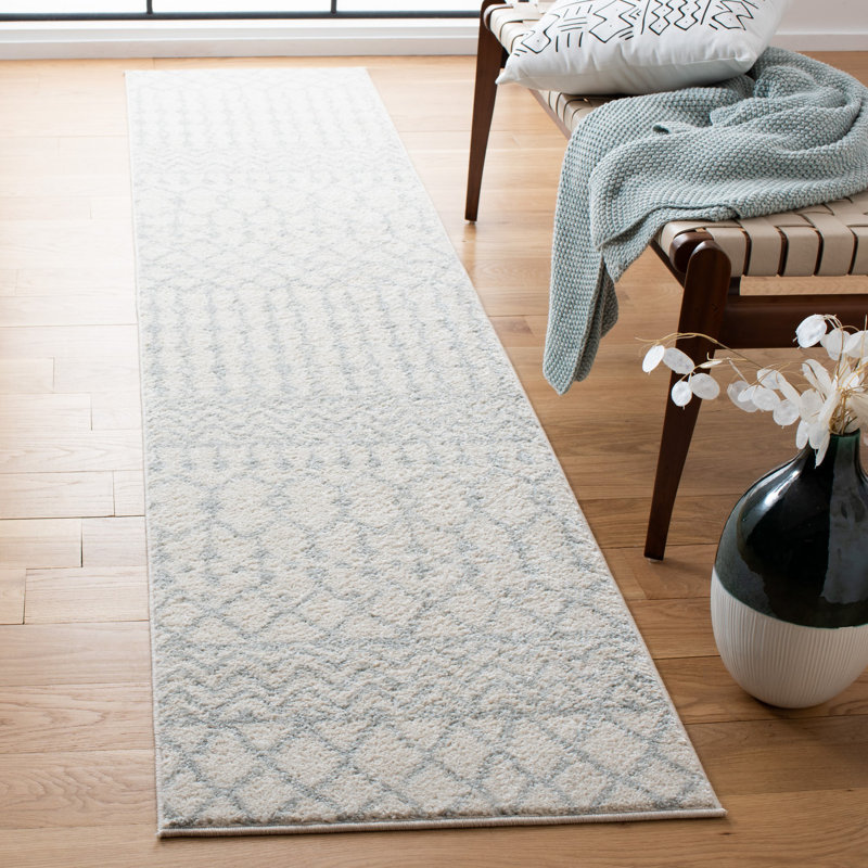 Tapis ivoire / gris clair Delong Southwestern, Rectangle 2 pi x 4 pi