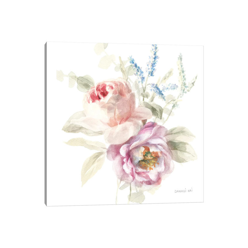 Cottage Garden V On White by Danhui Nai - Wrapped Canvas Gallery-Wrapped Canvas Giclée, 45.72 cm H x 45.72 cm W x 1.91 cm D