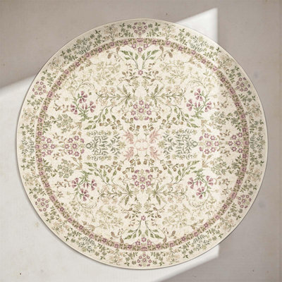 Floral Machine Washable Area Rug