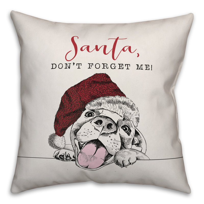  Housse de coussin Santa Paws, 16 po x 1 po
