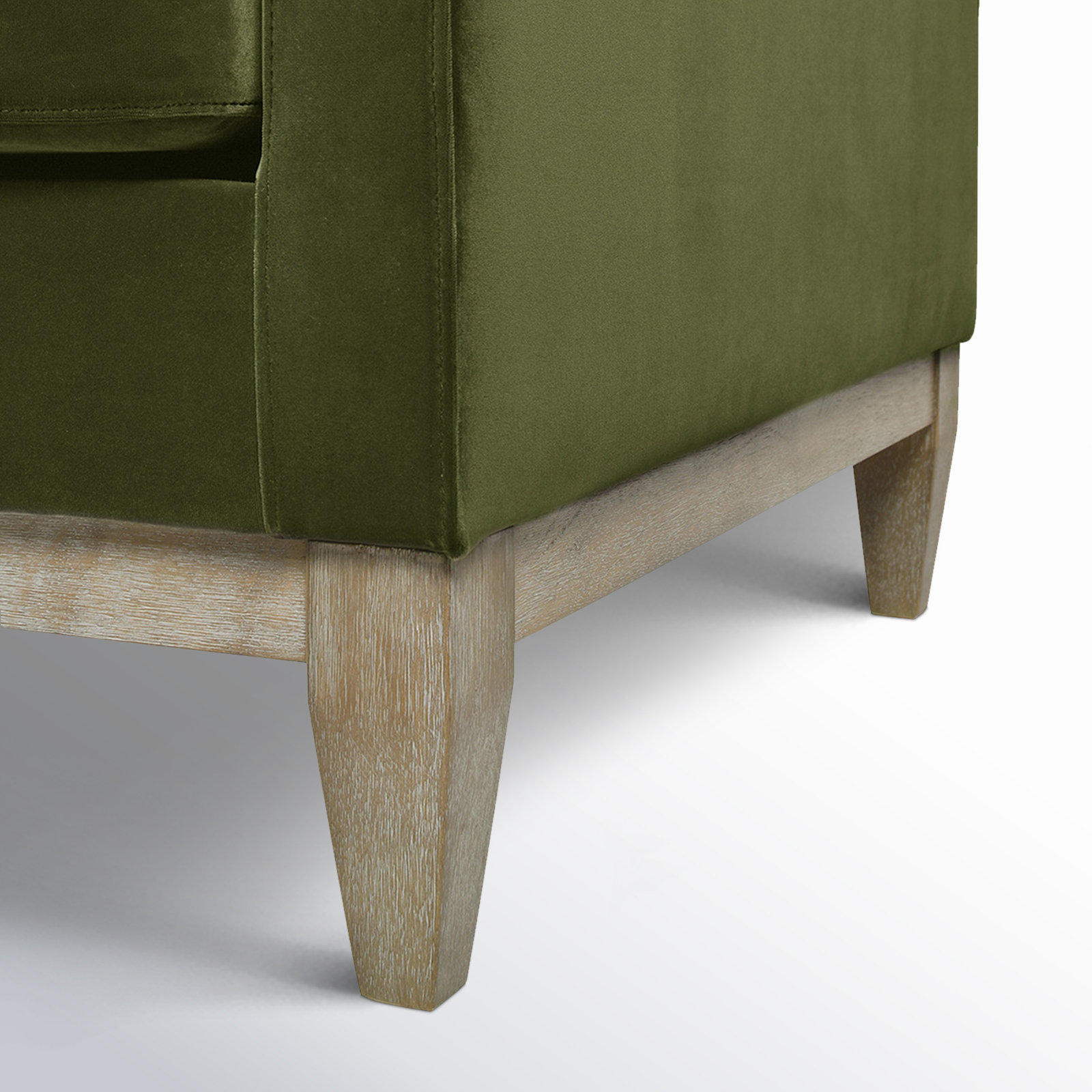 Pera 84'' Upholstered Sofa, Olive Green Velvet