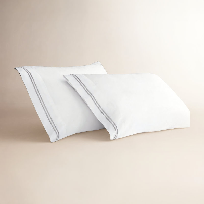 Bandera Egyptian Cotton, Standard, White/Gray