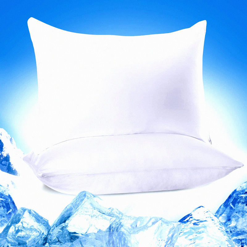 ChillMax Cooling Pillowcase - Double Design 2 Pack for Hot Sleepers - Breathable Zippered Pillow Cover - Standard Size 20 X 26 inches - White