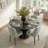 4 - Person Dining Table Sets With Round Table & 4 Upholstered Side Chairs-1268523411