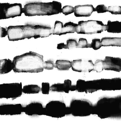 Lignes noires et blanches à l'aquarelle - peinture sur toile tendue