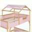 Lit superposé double avec escalier et lumières DEL 3 couleurs, rose