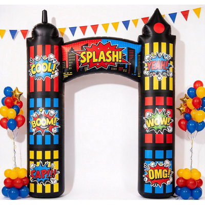 Arcade gonflable de 9 pieds géant, décoration de fête de Noël en plein air, cadeau de Noël parfait