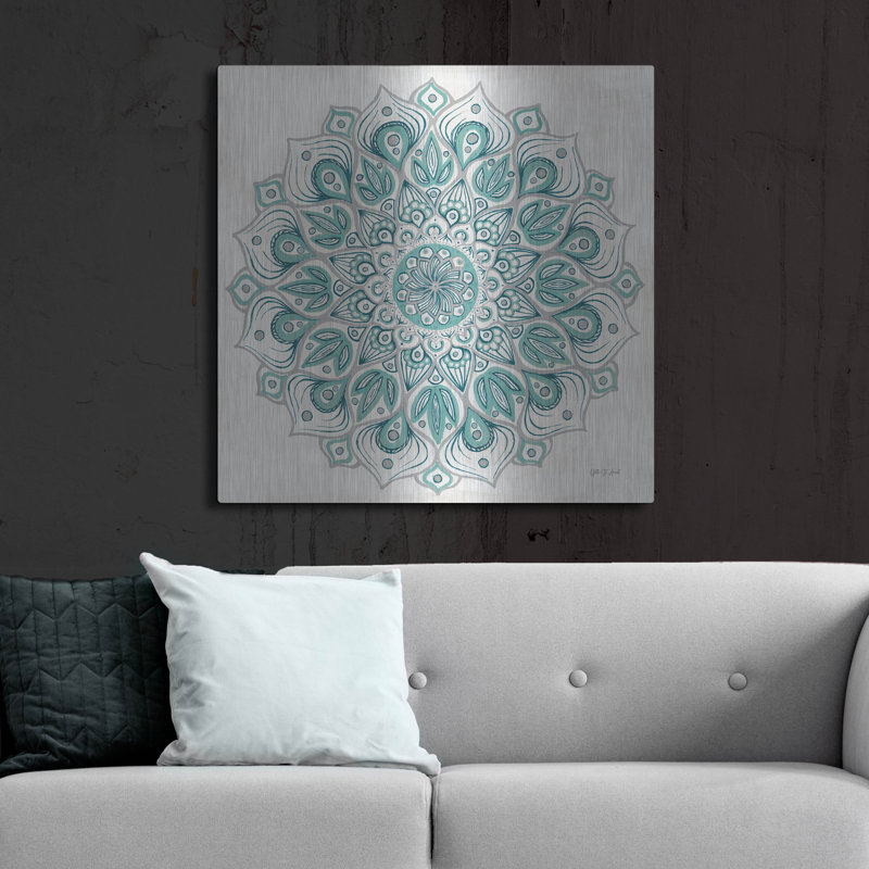 «Spiral Mandala Green» par Yvette St. Amant, art mural en métal, 36 po x 36 po