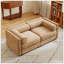Élégant canapé en chenille 2 places Camel avec siège de rangement, dossier cylindrique et accoudoirs, causeuse moderne en tissu avec espace de rangement caché-118043444