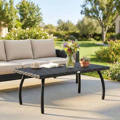 Rectangular Metal Outdoor Coffee Table , 90cm cm W 50cm cm D