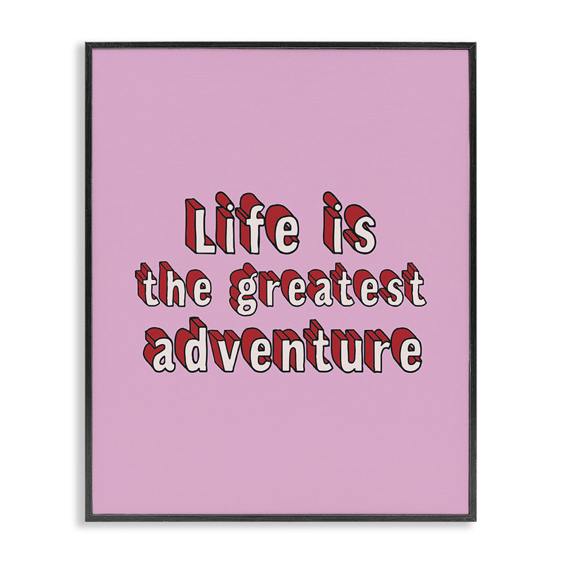 «Greatest Adventure on Pink», estampe numérique par Louise Carey bh-829, Giclée encadrée noir minuit, H 20 po x l 16 po