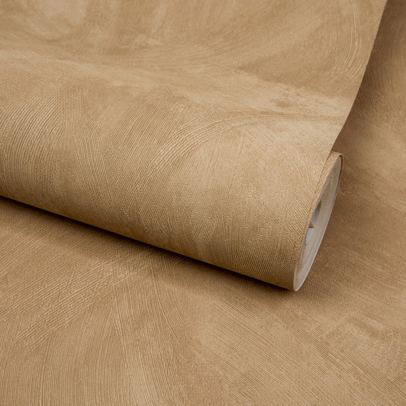 Textured Vibes Collection Authentic Plaster Wallpaper Roll, Brown