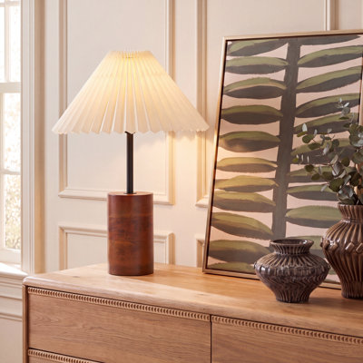 Lavenia 15.75 Inch Mango Wood and Iron Table Lamp