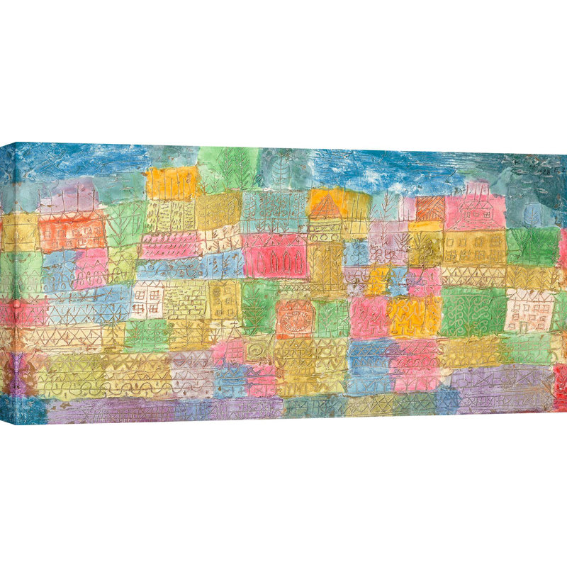 Colourful Landscape by Paul Klee - Wrapped Canvas Print, 70cm H x 140cm W x 4cm D