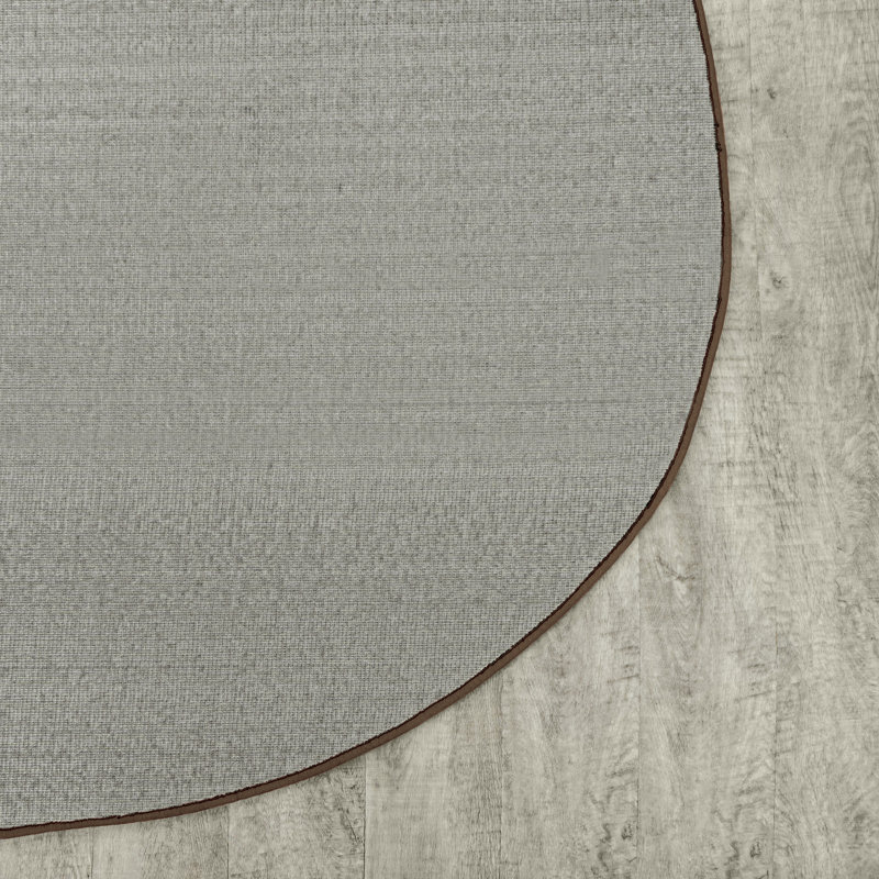 Tapis brun tissé à la machine, Ovale 12 pi x 7,5 pi