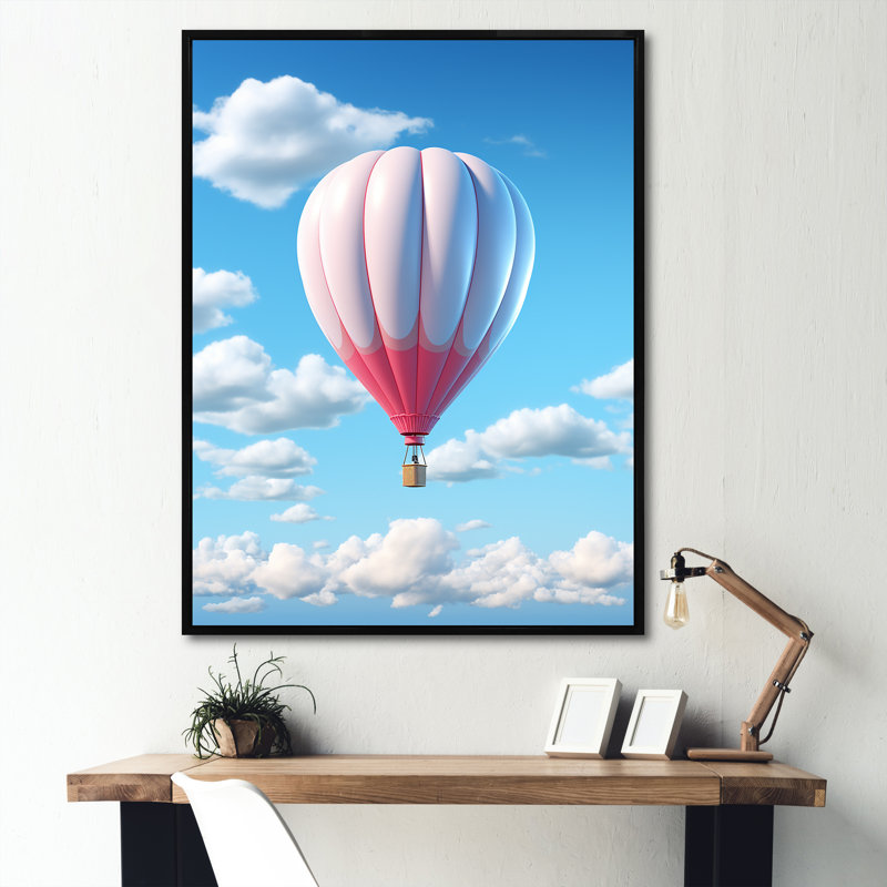 Skyhigh Balloon Whimsy I, H 44 po x l 34 po x P 1,5 po, Cadre flottant noir