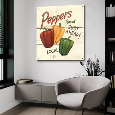 «Sweet Peppers» par David Carter, art mural en verre acrylique August Grove®