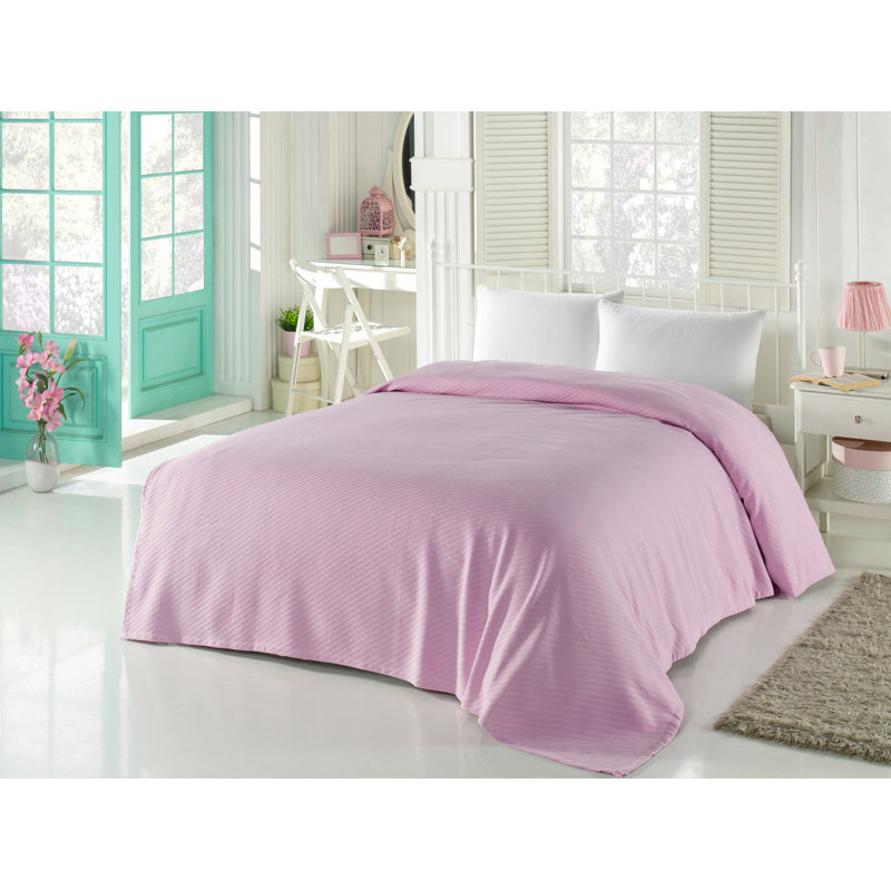 Couvre-lit 100% coton Magers, Couvre-lit 61 po x 79 po, Rose