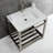 Kingston Brass Quadras 31-Inch Ceramic Console Sink with Steel Base and Shelf-49619310-49610546