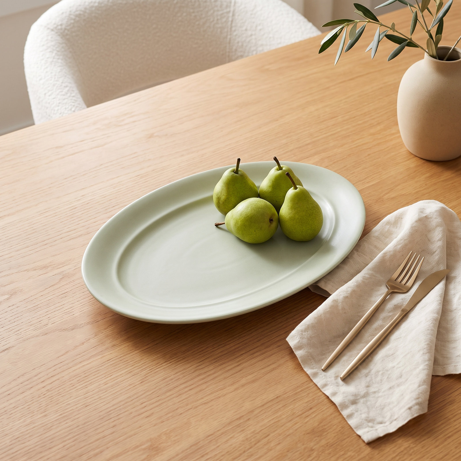 over&back Rimmed Platter, Green