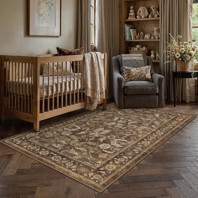 Tapis Aurea Vintage Oriental vieilli, lavable, avec envers antidérapant
