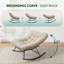 Fauteuil à bascule Carlynne Moon avec coussin capitonné de 18 cm, structure en métal recouvert de corde et capacité de charge de 181 kg-170627080-184900442
