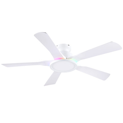 Ventilateur de plafond encastré 52 "avec lumière annulaire RVB