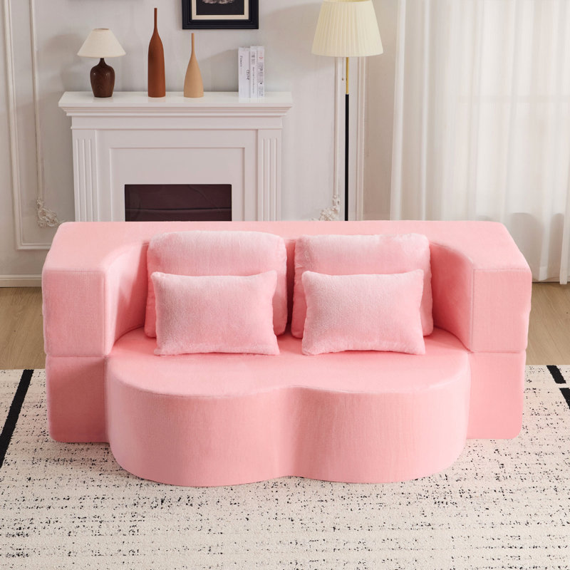 Grand canapé-lit pliable grand format - canapé-lit futon moelleux avec mousse haute densité, canapé-lit convertible, fausse fourrure douce, parfait pour le salon, la chambre à coucher et la chambre d'amis