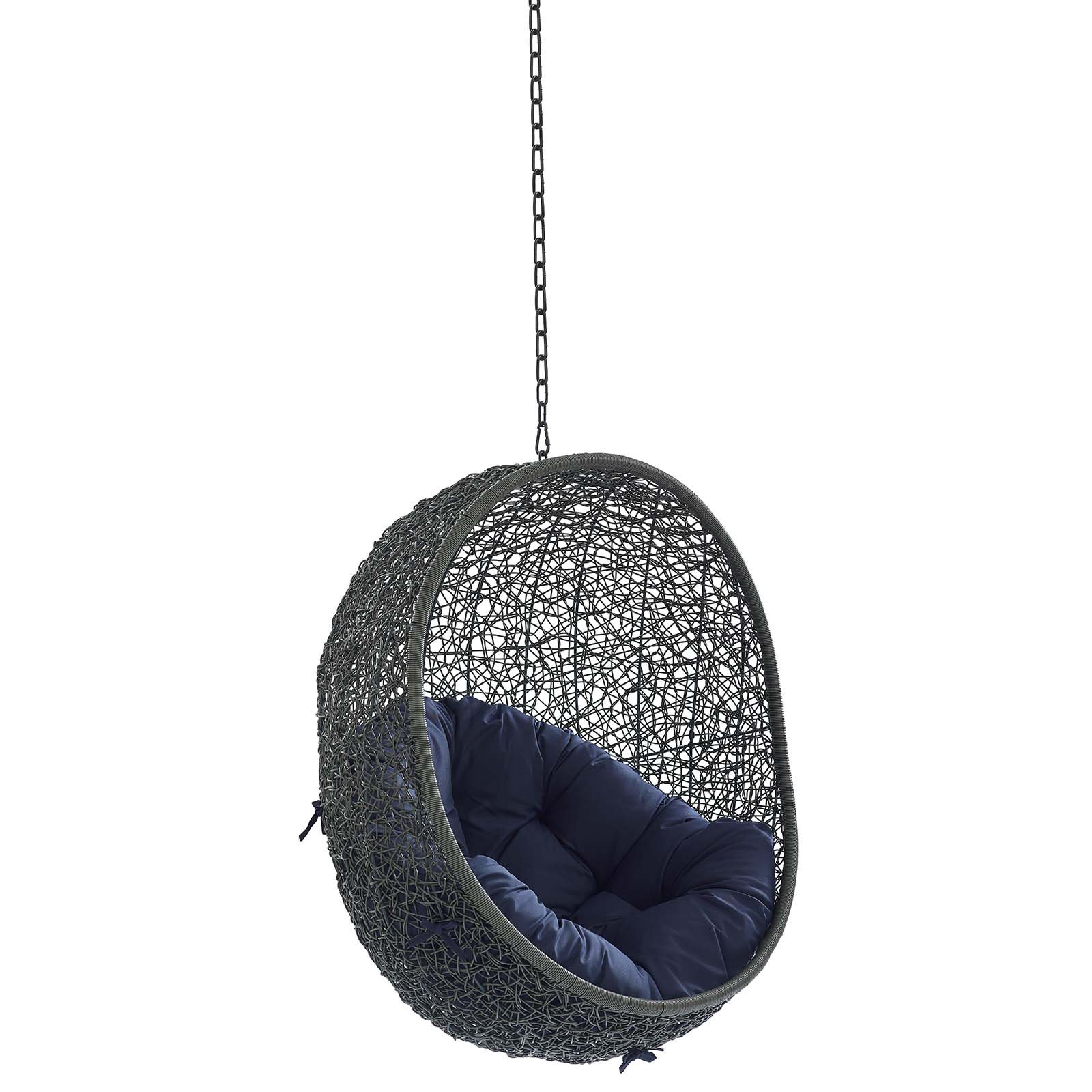 Modway Hide Sunbrella® Swing Chair, Gray/Navy