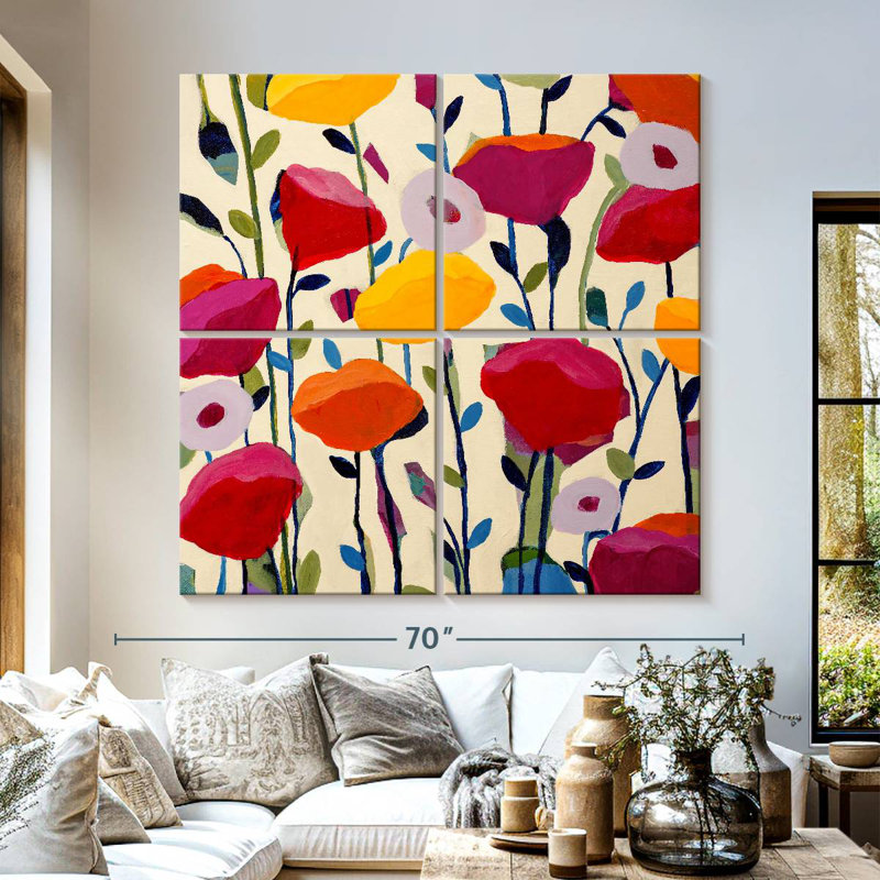Harnek Bursting Poppies, H 57 po x l 57 po