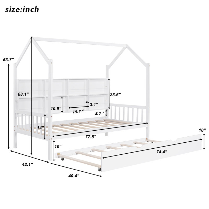 Troian Platforms Bed with Trundle by Harper Orchard, Twin