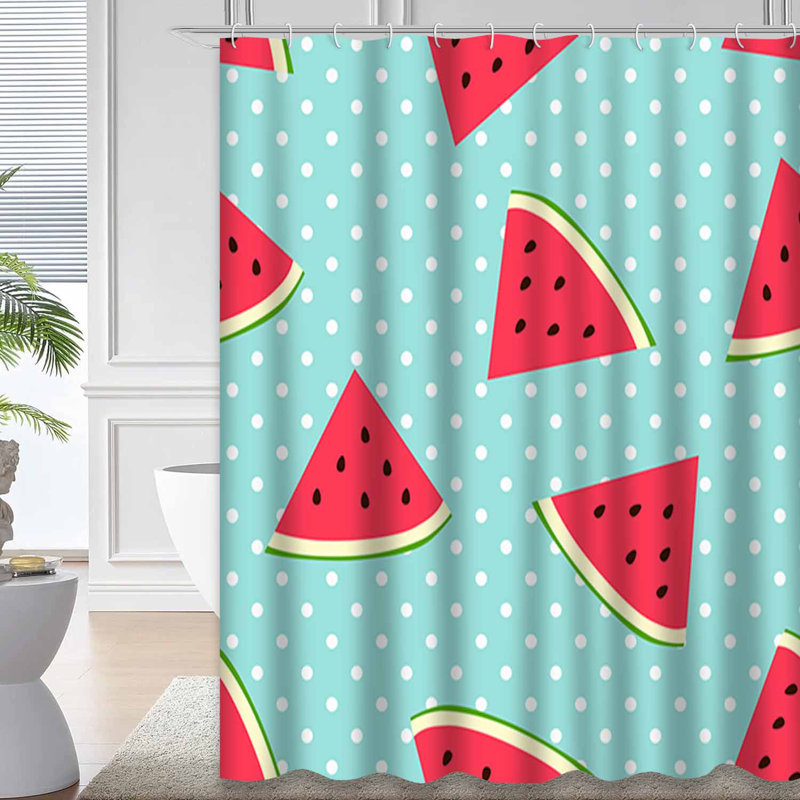Rideau de douche avec 12 crochets Watermelon, L 72 po x l 78 po