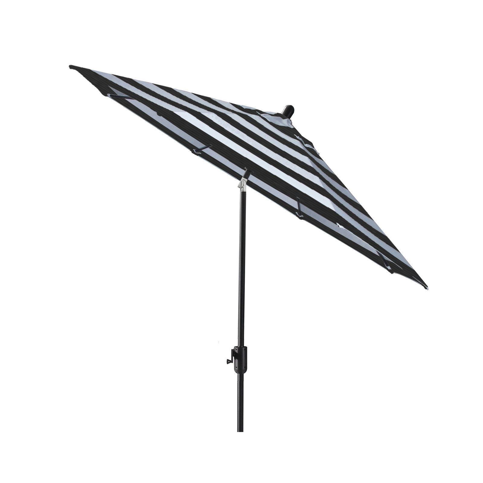 Natalie 104'' Outdoor Polyester Umbrella, Black Sapphire, Black Stripe Sunbrella®