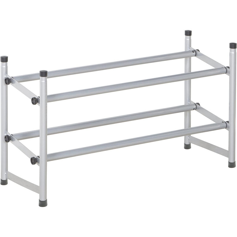 10 Pair Stackable Shoe Rack, Silver