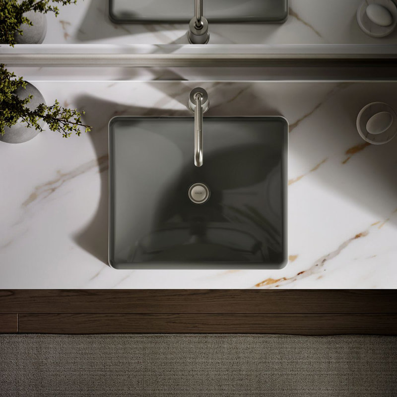 DemiLav Metal Specialty Vessel Bathroom Sink, Almond