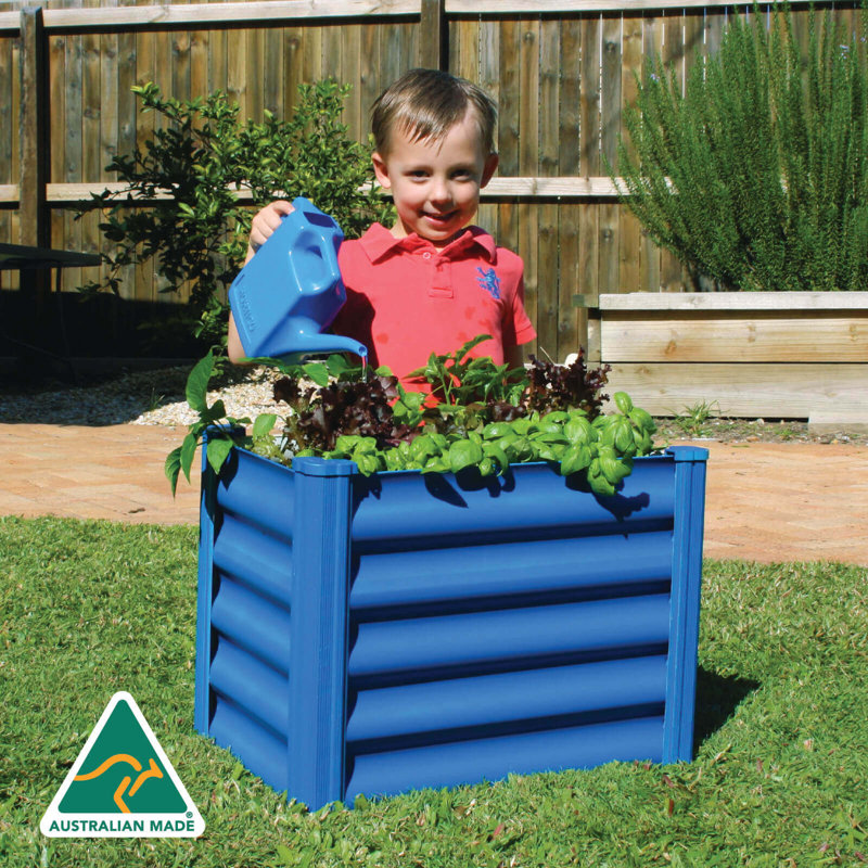 The Organic Garden Co Hakea 1.8' x 1' x 1.3' Metal Galvanized Steel Raised Garden Bed Blue, Blue