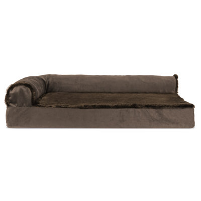  Plush & Velvet Deluxe L-Chaise Orthopedic Pet Bed