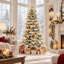 Arbre de Noël 7,5 pi avec lumières, 450 lumières et 1010 branches