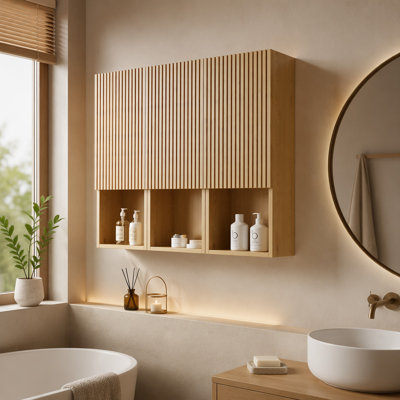 41.34"Bathroom Wall Mounted Cabinet, Narrow Storage Cabinet With Door And Shelves