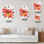 Horloge murale traditionnelle rouge et orange sur fond blanc-1202587101